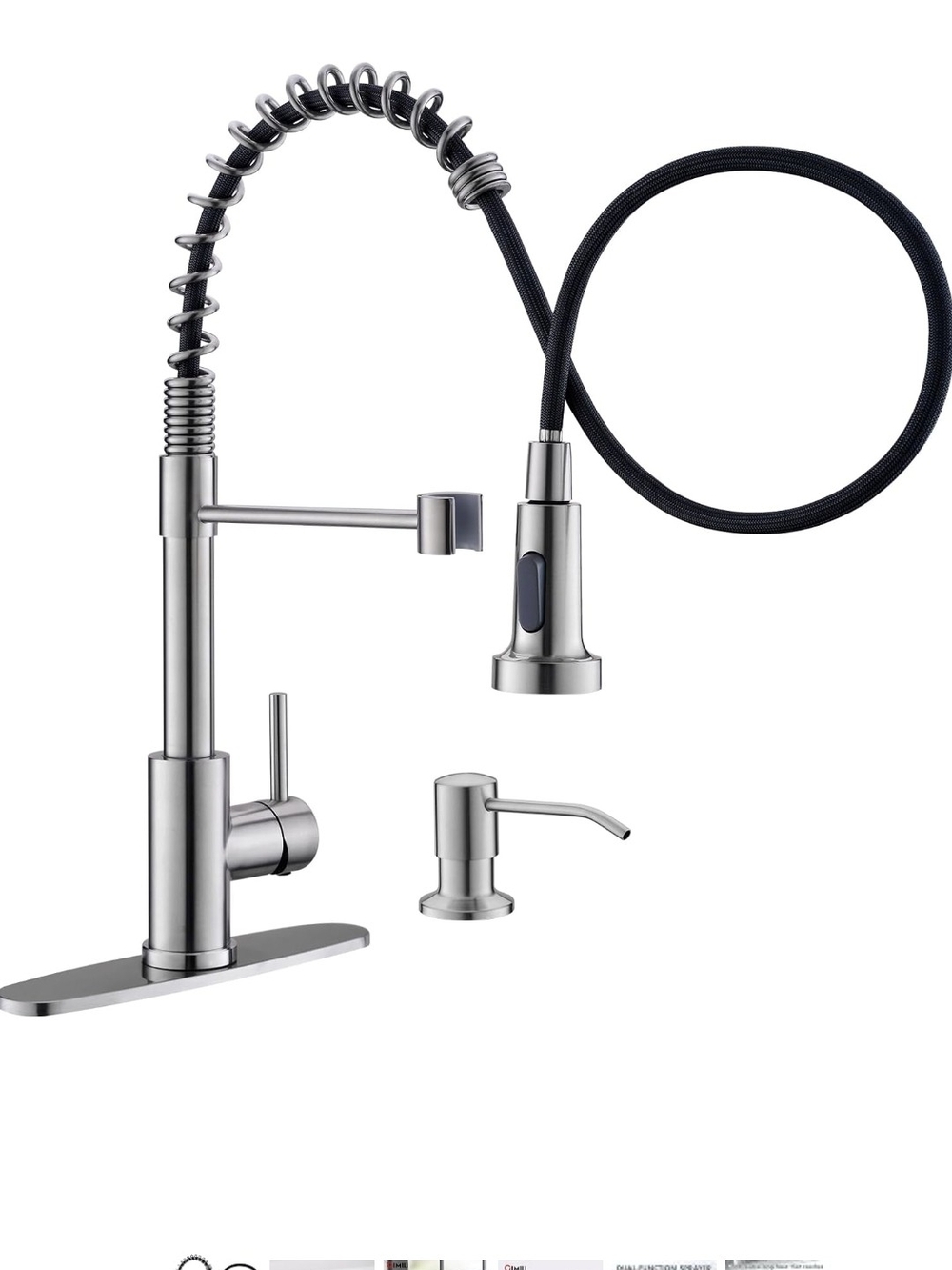GIMILI Kitchen Faucet with Soap Dispenser Pull Down Sprayer Brushed Nickel
